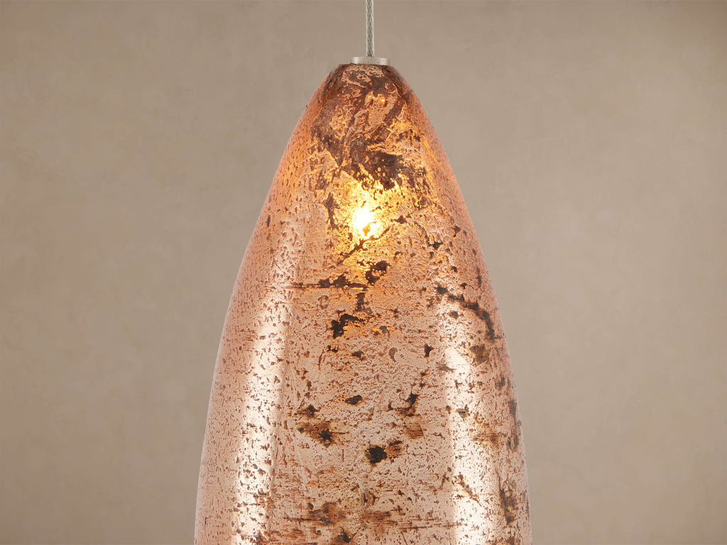 Edda Cascade Teardrop Mercury Glass Linear Chandelier 48'' 54''L