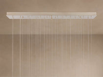 Edda Cascade Teardrop Mercury Glass Linear Chandelier 48'' 54''L