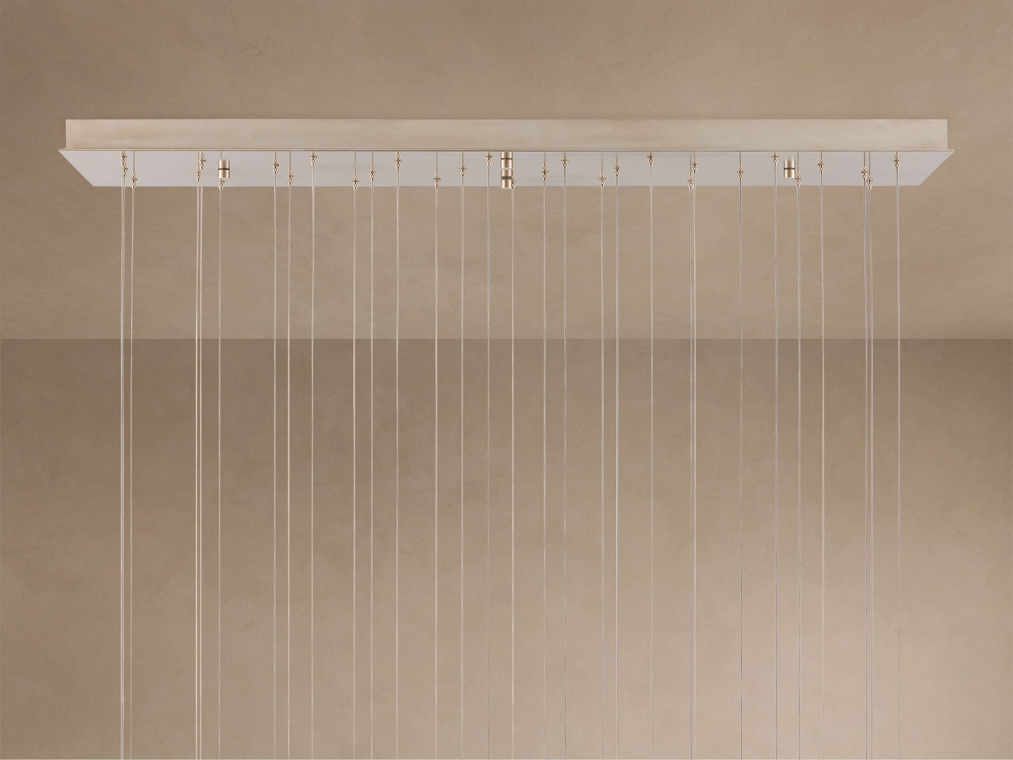 Edda Cascade Teardrop Mercury Glass Linear Chandelier 48'' 54''L