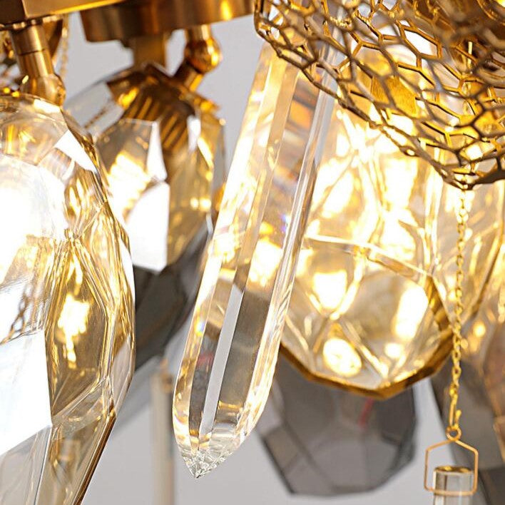 Glass Chandelier Italian Light Luxury Light Fixture for Dining Room/Living Room