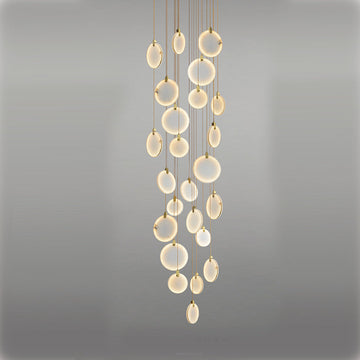 Queenie Alabaster Drop Long Round Chandelier