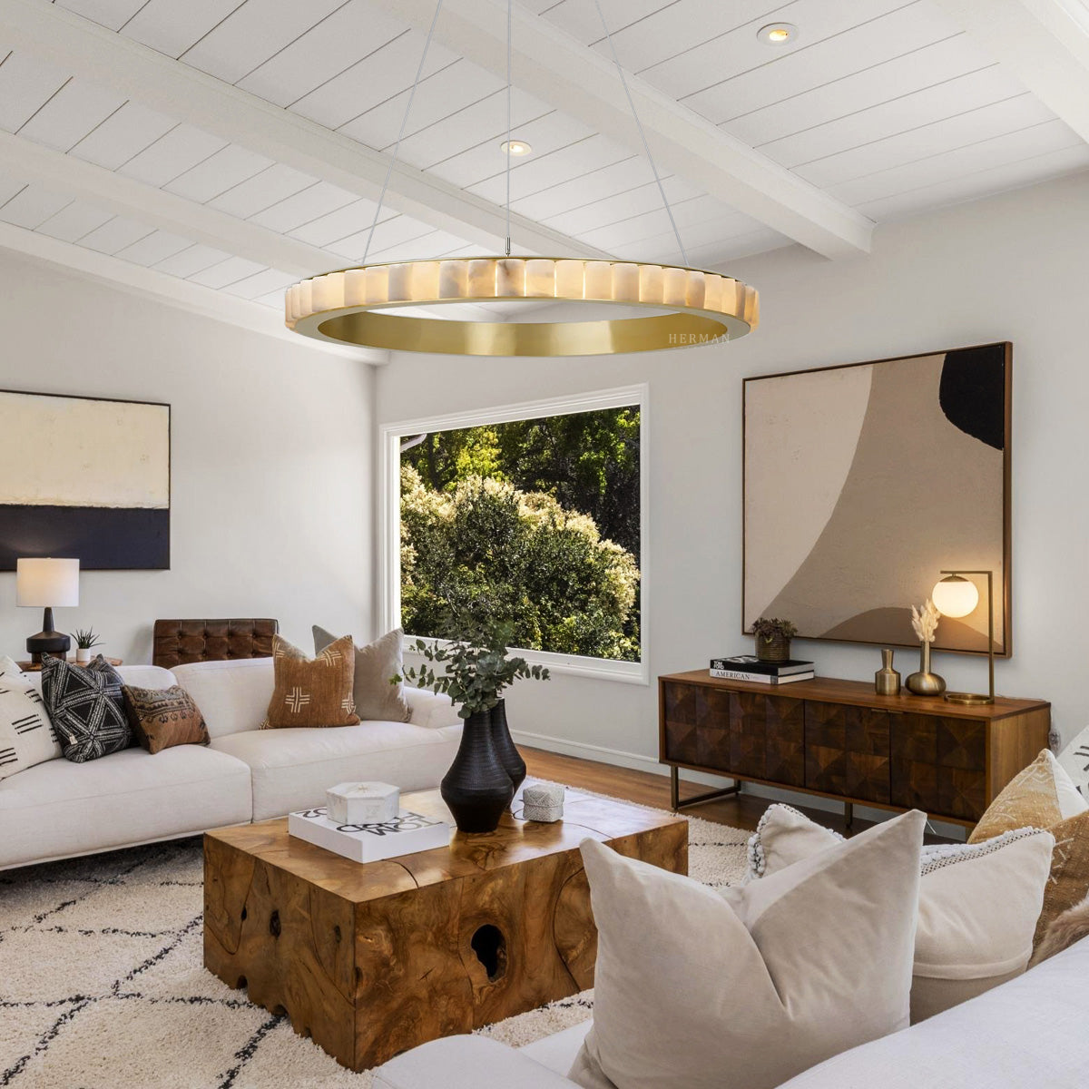 Elegant Avalon Alabaster Chandelier Secondary image