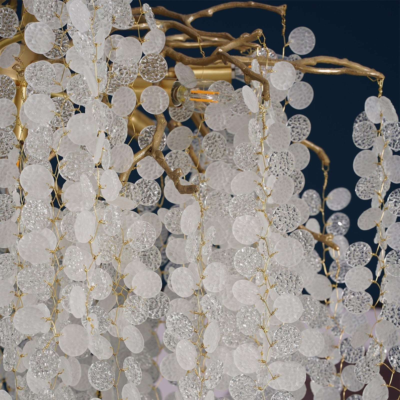 Shiro Branch Clear Crystal Brass Chandelier