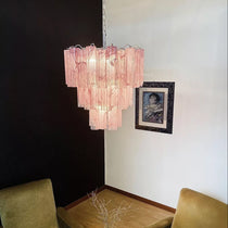 Murano Glass Chandelier – 48 tubes – Alabaster Pink