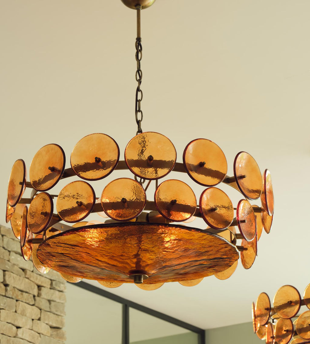 Solaris Disc Murano Glass Chandelier