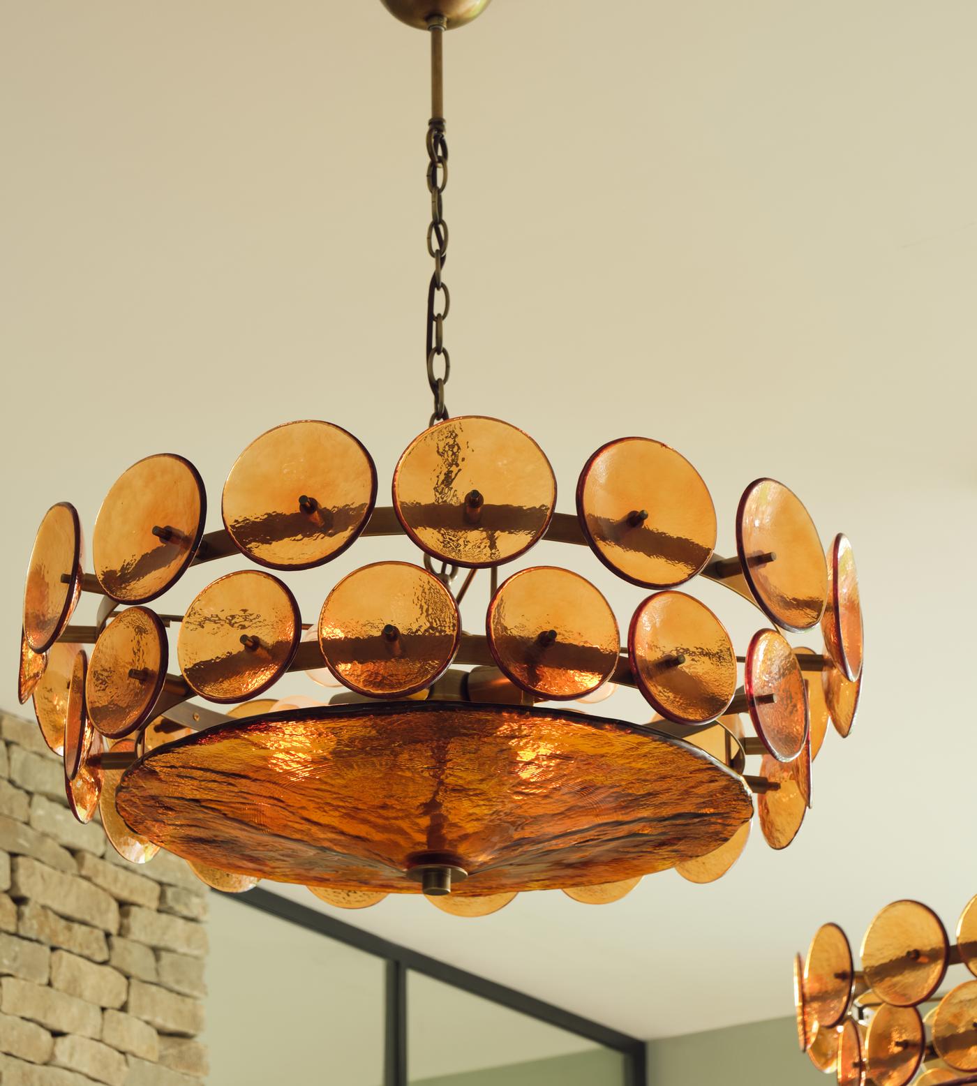 Solaris Disc Murano Glass Chandelier