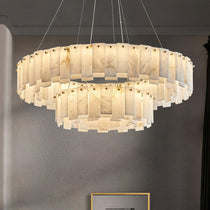Halos Alabaster Round/Square Chandelier