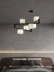 Alabaster Square Box Chandelier with 4/5/6/8/9 heads