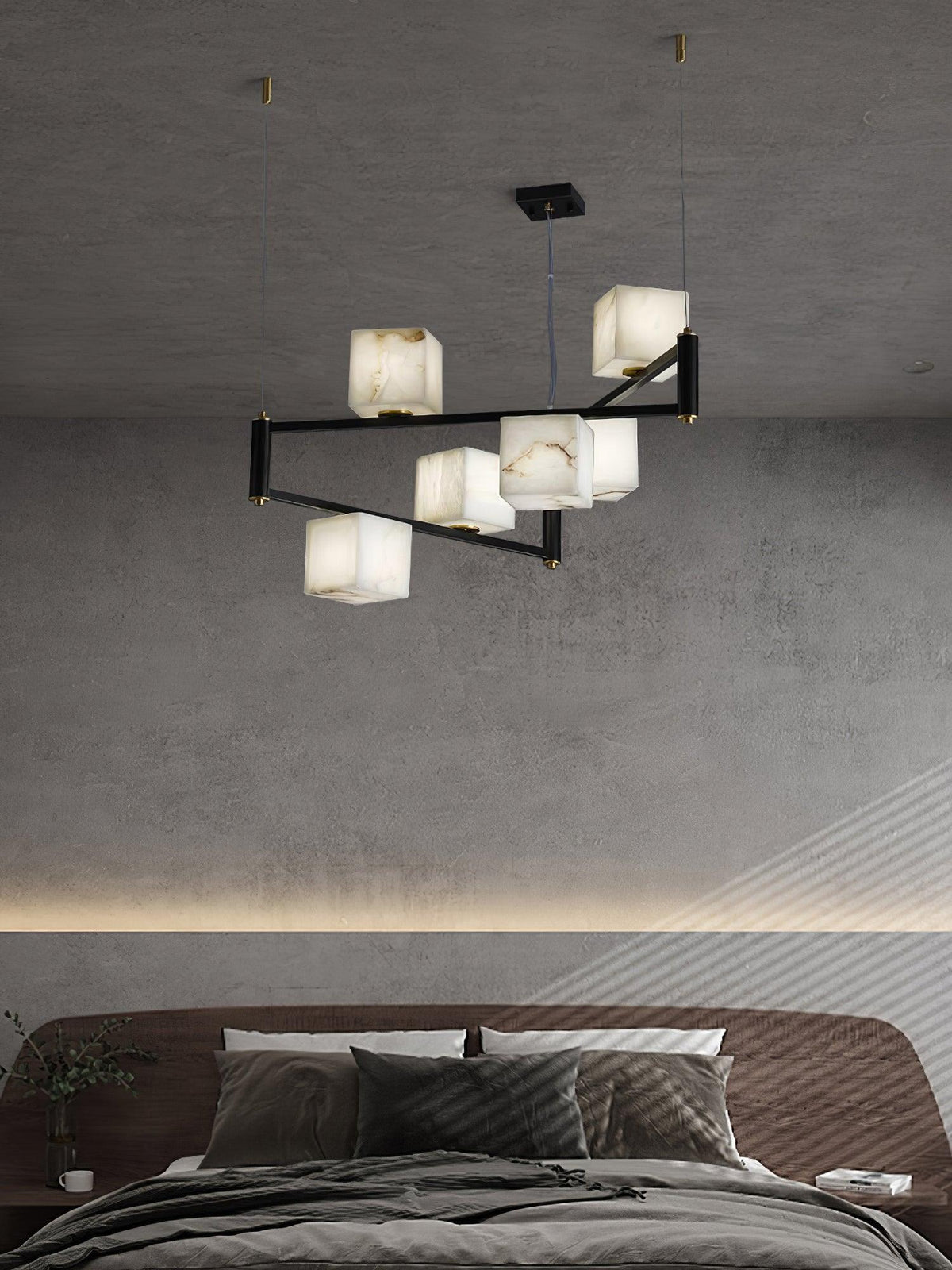 Alabaster Square Box Chandelier with 4/5/6/8/9 heads