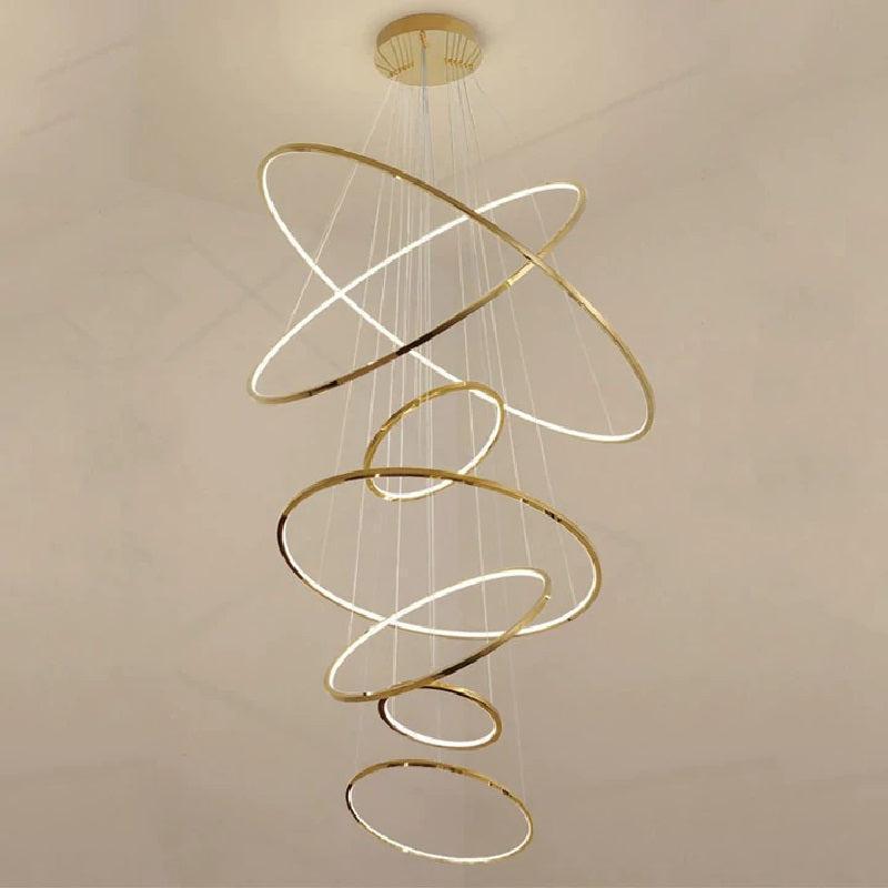 Multi Rings Modern Staircase Chandelier Main image