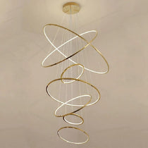 Multi Rings Modern Staircase Chandelier