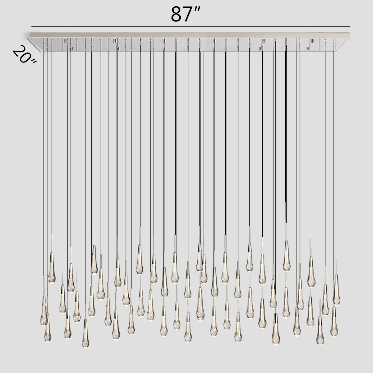 Soltaire Crystal Linear Chandelier 37" 50" 60" 70" 87" 120"W