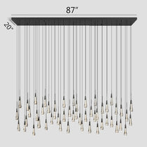 Soltaire Crystal Linear Chandelier 37" 50" 60" 70" 87" 120"W