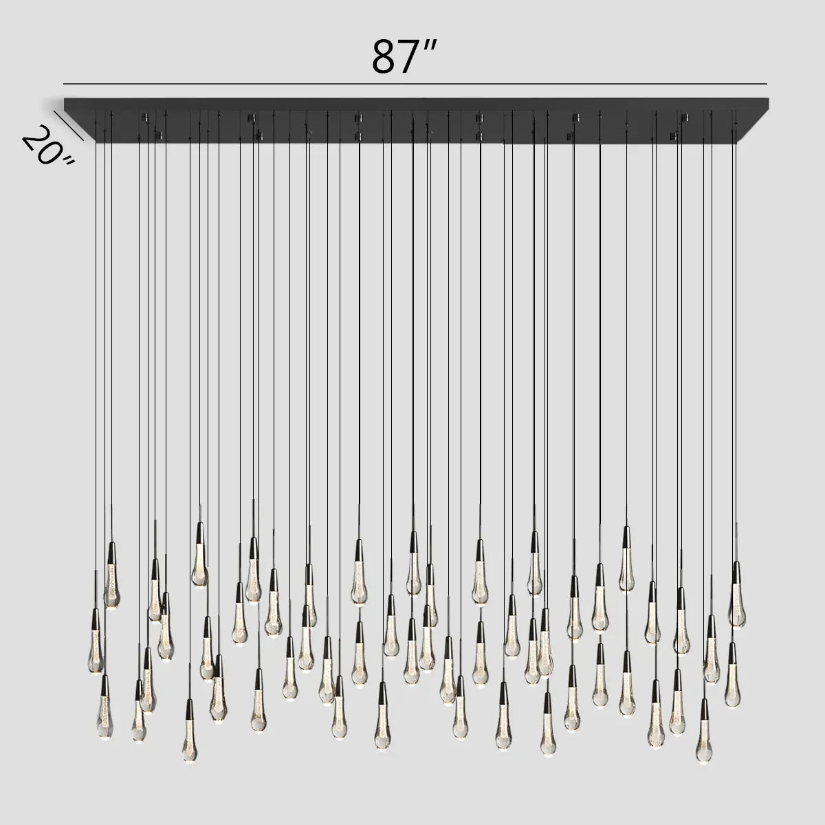 Soltaire Crystal Linear Chandelier 37" 50" 60" 70" 87" 120"W