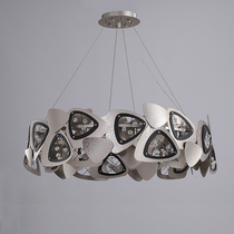 Contemporary Stainless Steel Round Chandelier