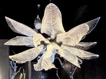 Artistic Bionic Resin Leaves Branch Chandelier