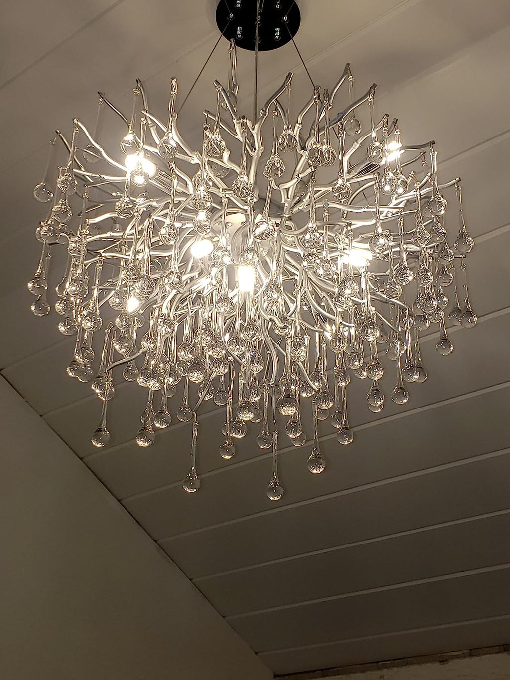 Raindrop Crystal Stunning Tree Branch Crystal Chandelier For Living Dining Room