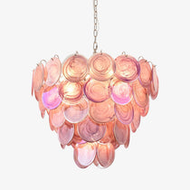 Pink Murano Glass Disc Chandelier