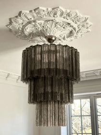 Murano Glass Chandelier – 52 tubes – Smoked