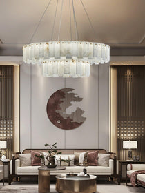 Halos Alabaster Round/Square Chandelier