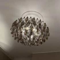 Murano Chandelier – Poliedri – 185 glass – Smoked/Transparent