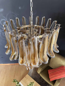 Murano Glass Chandelier – 52 petals – Amber