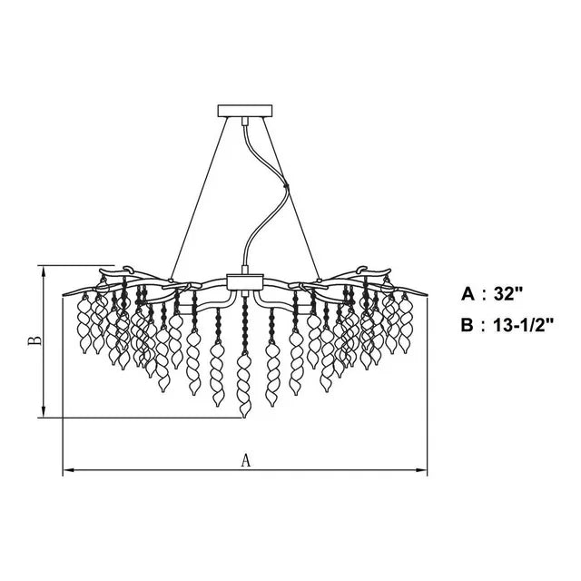 Luxury Crystal Geometric Branch Chandelier