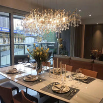 Tina Raindrop Branch Crystal Brass Chandelier