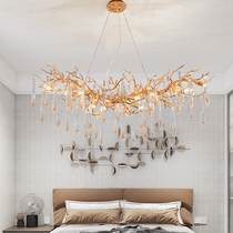 Agnes Raindrop Brass Branch Crystal Chandelier For Dining Room