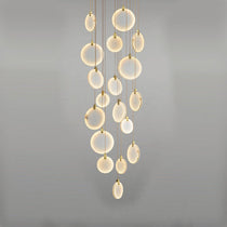 Queenie Alabaster Drop Long Round Chandelier