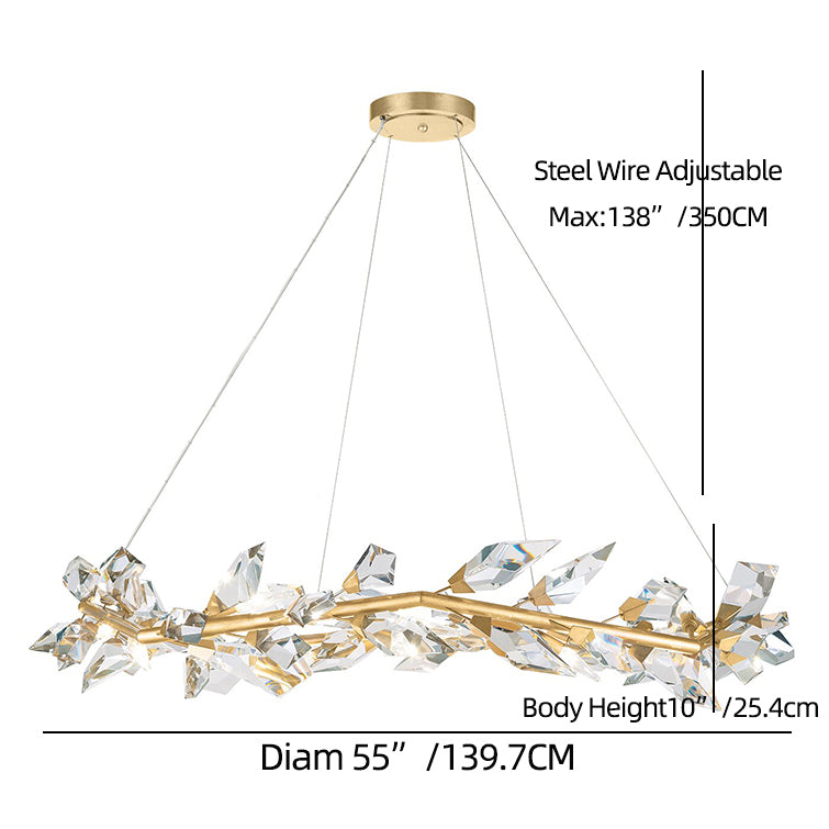 Adison 55"  Round Crystal Chandelier
