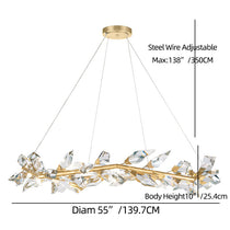 Adison 55"  Round Crystal Chandelier