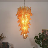 Luxury Amber Leaf Cascade Chandelier - CasaraHouse