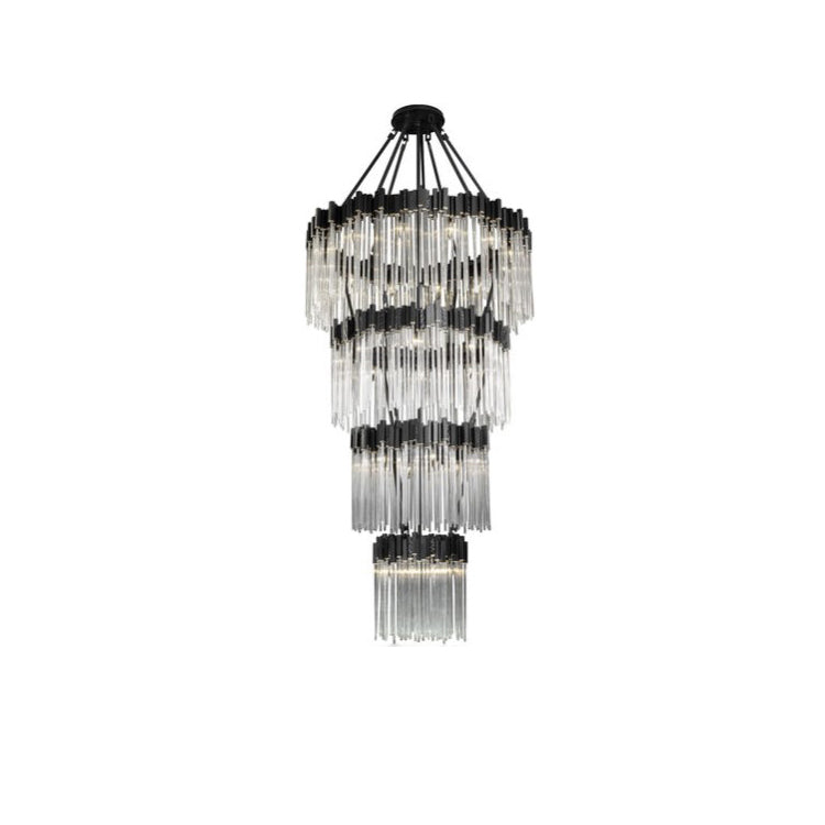 Large Elegant Multi-layers Glam Glass Chandelier for High-ceiling Staircase/Entryway/Living/meeting Room