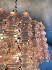 Murano Glass Chandelier – Curva – Rosa – 48 tubes
