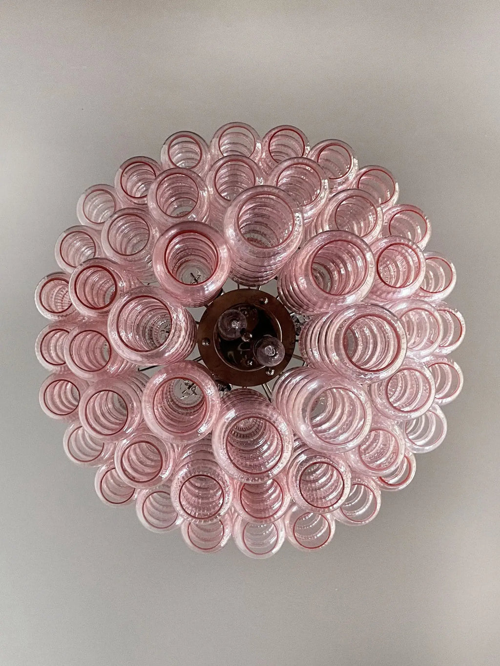 Murano Glass Chandelier – Curva – Rosa – 48 tubes