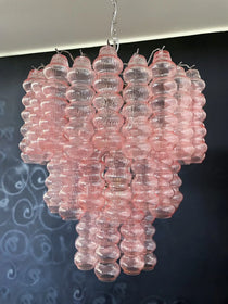 Murano Glass Chandelier – Curva – Rosa – 48 tubes