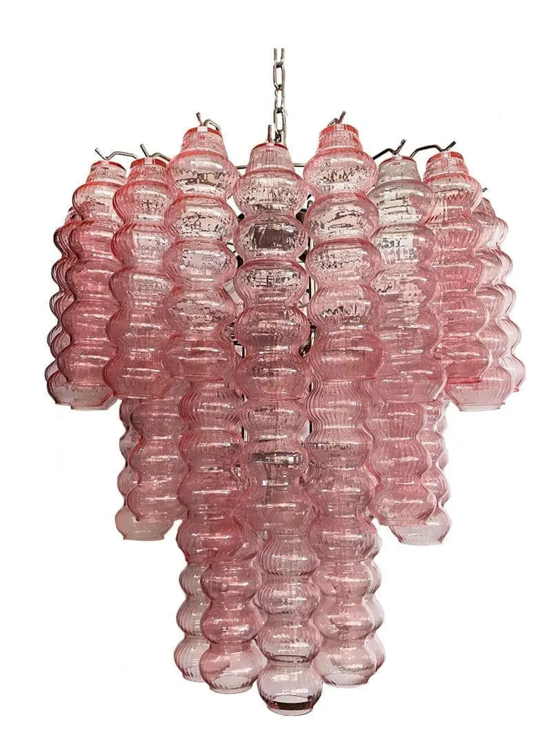 Murano Glass Chandelier – Curva – Rosa – 48 tubes