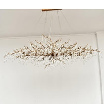 Tina Raindrop Branch Crystal Brass Chandelier