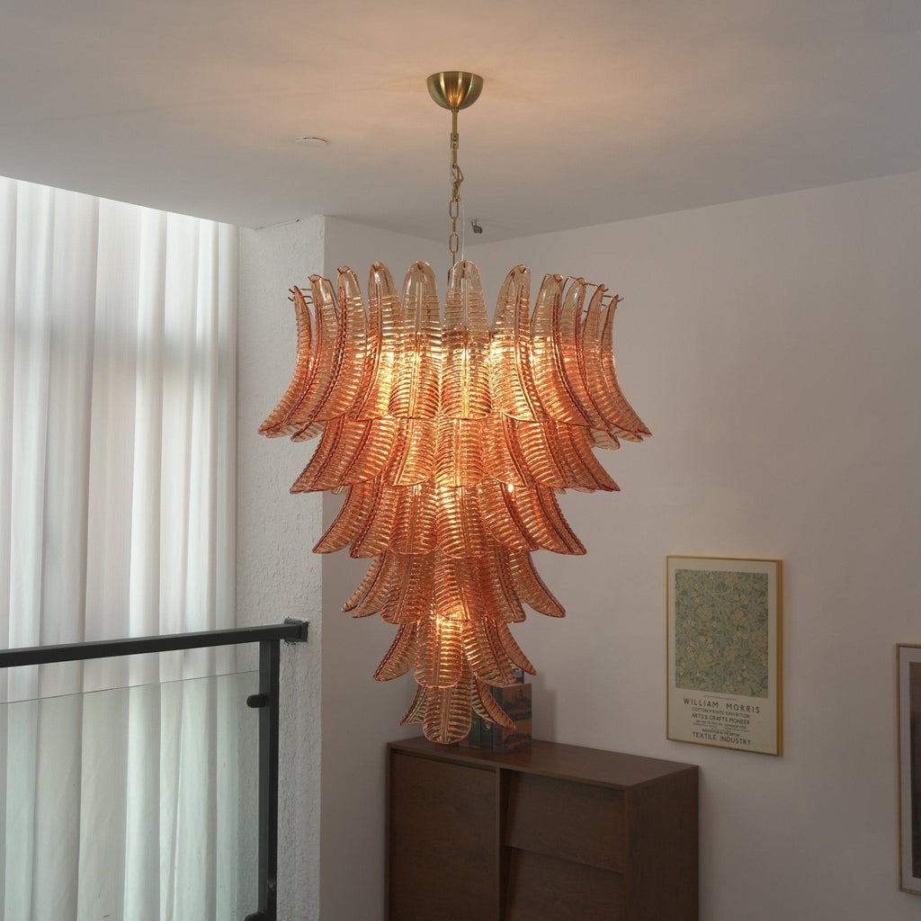 Luxury Amber Leaf Cascade Chandelier - CasaraHouse