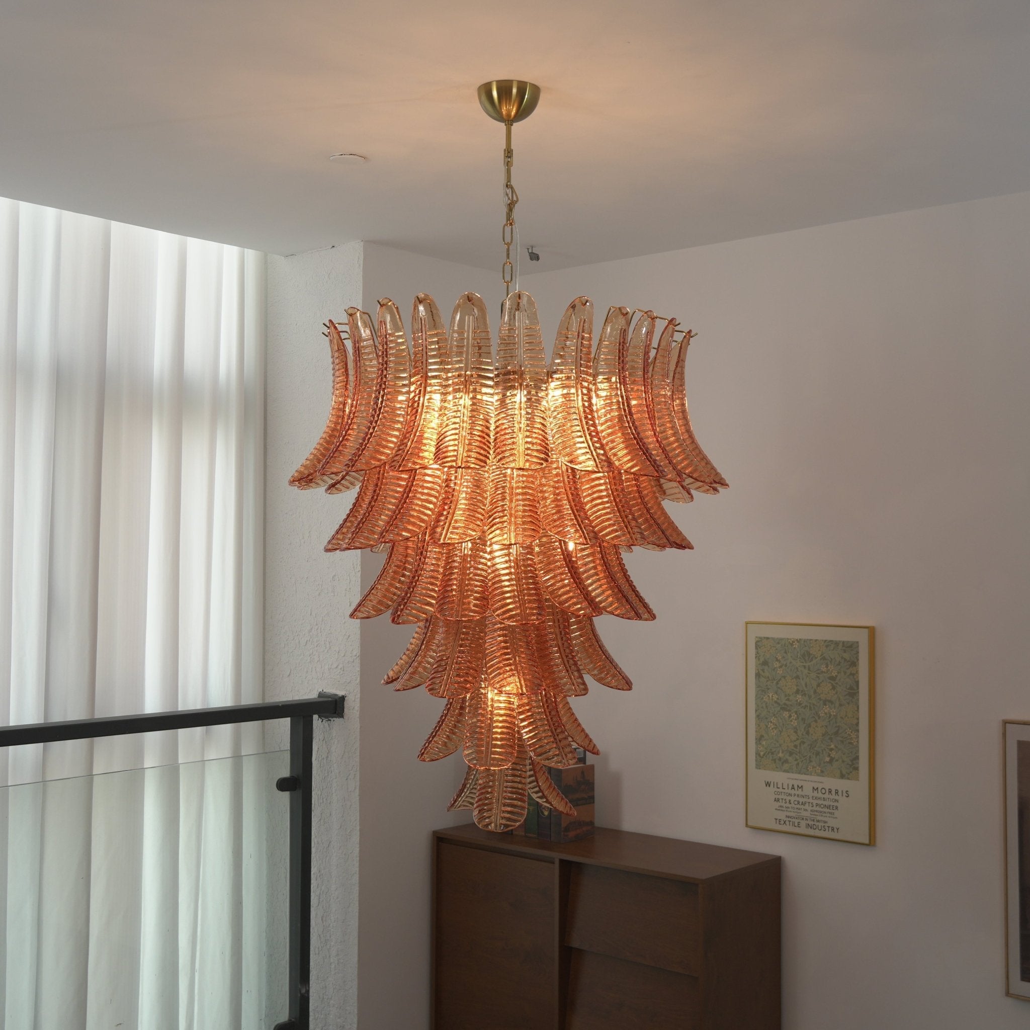 Luxury Amber Leaf Cascade Chandelier - CasaraHouse