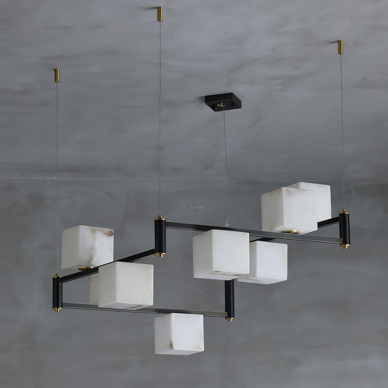 Alabaster Square Box Chandelier with 4/5/6/8/9 heads