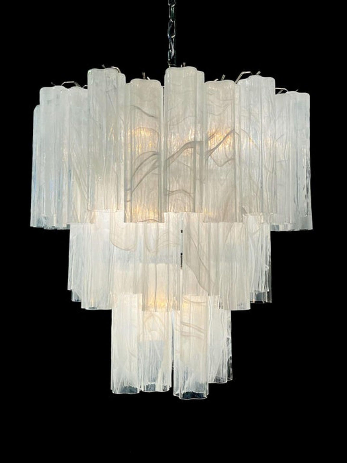 Murano Glass Chandelier – 48 tubes – Alabaster White