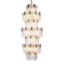 Jacques Brass Crystal Round Chandelier