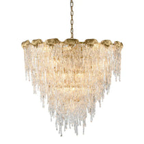 Aletta Melting Drop Crystal Glass Round Chandelier