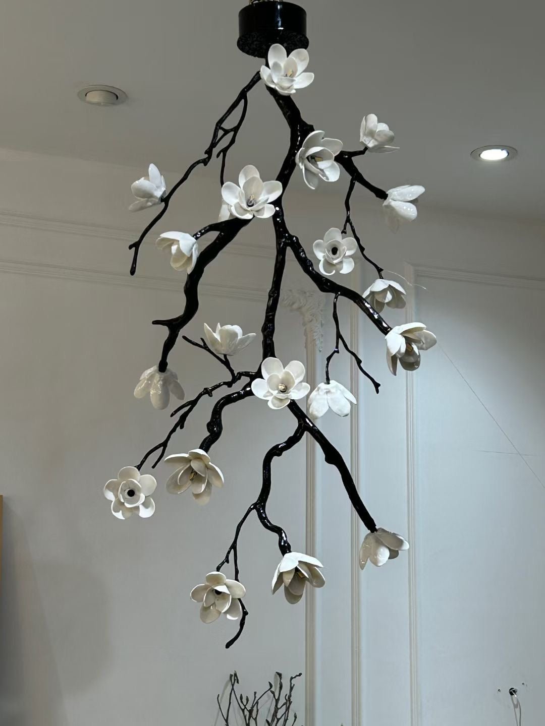 Contemporary Large Long Branch Flower Chandelier - CasaraHouse