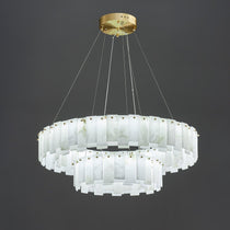 Halos Alabaster Round/Square Chandelier
