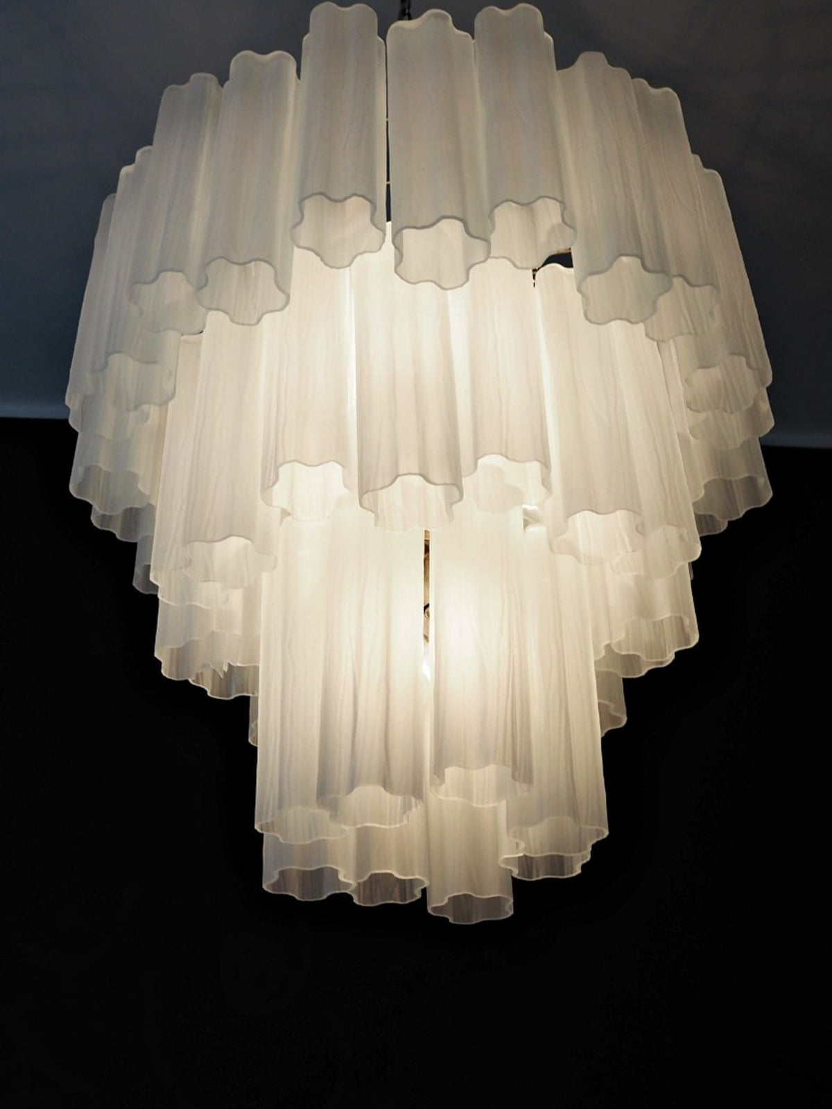 Murano Glass Chandelier – 48 tubes – matte white