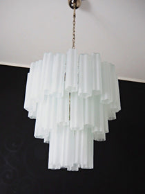 Murano Glass Chandelier – 48 tubes – matte white