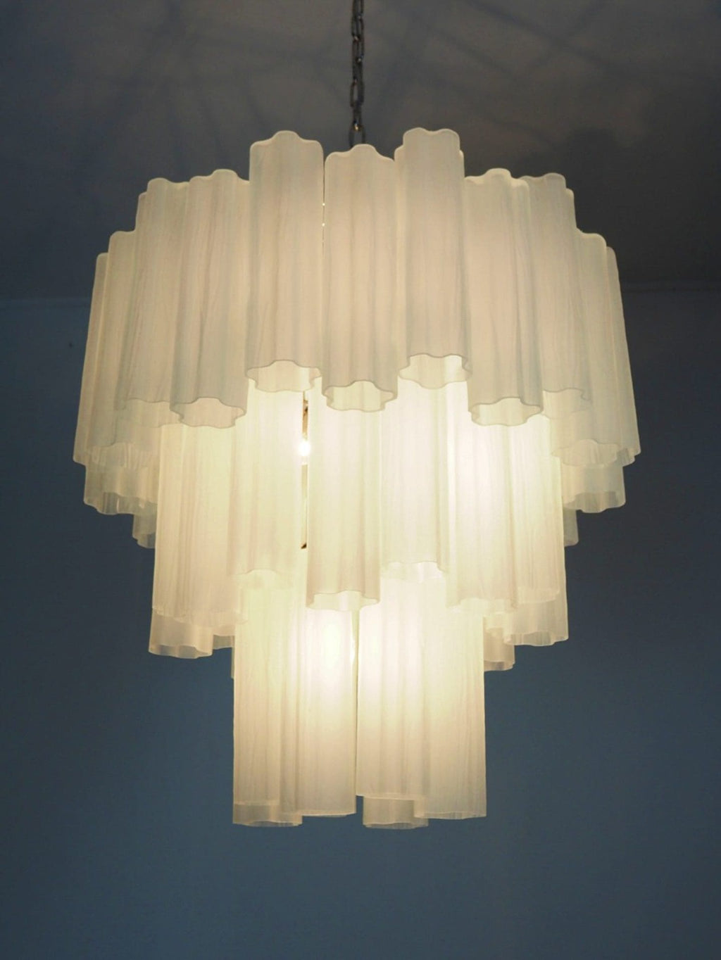 Murano Glass Chandelier – 48 tubes – matte white